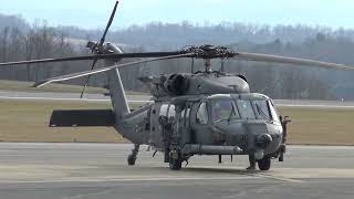 New USAF Sikorsky HH60W Jolly Green II Combat Rescue Helicopter makes refueling stop at TRI 11Jan23 [upl. by Adnilasor657]