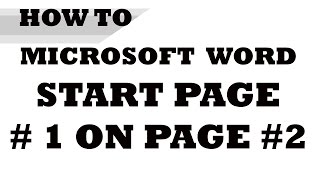 How to Start Page Numbering on Page 2 [upl. by Torray]