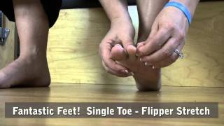 Foot Fitness Exercise Tips Single Toe Flipper Stretch [upl. by Einahpehs]