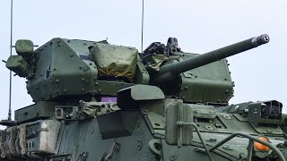 Mk44 Bushmaster II Live Fire  M1296 M1128 M1126 Strykers in Action [upl. by Boesch]