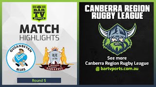 Queanbeyan Blues v Queanbeyan Kangaroos  Round 5 Highlights  Canberra Region Rugby League 2022 [upl. by Orv]