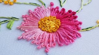 Easy Hand Embroidery for Beginners  Flower Pistil Stitch [upl. by Eelirrem]