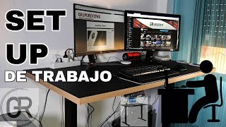 SET UP de TRABAJO 🖥️ Trabaja en casa como un profesional con el escritorio eléctrico FLEXISPOT EN1B [upl. by Karna]