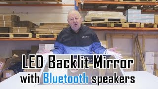 LED backlit bathroom mirror with Bluetooth speakers Unboxing amp overview [upl. by Peyter]