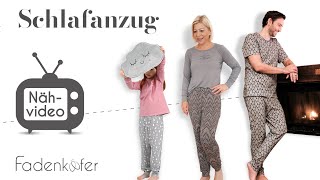 Nähanleitung Schlafanzug  Shirt und Hose nähen Bund mit Öffnung für den Einzug von Gummi [upl. by Vona11]