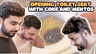 Experiment Gone Wrong  Opening Toilet Seat with Coke amp Mentos 🤦🏻‍♂️ [upl. by Ellimahs856]