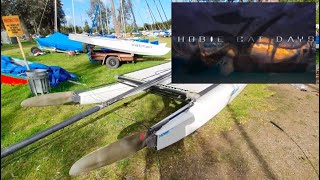 HOBIE CAT DAYS  Looking over old unused Hobie 16  Tips and Rigging Basics for beginners [upl. by Torrie]