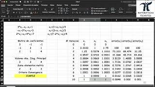 Método de Jacobi en Excel y Matlab [upl. by Diarmid]