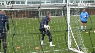 Excellent saves from Joe Hart Fraser Forster amp John Ruddy England training vs Germany [upl. by Yetti976]