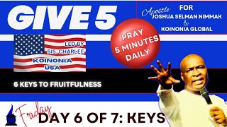 🗣Pray for Apostle Joshua Selman and Koinonia  GIVE5 KEYS¹⁹  Oct 25 2024 [upl. by Annasus]