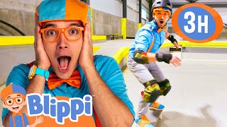 LEARN To SKATE With BLIPPI  More  Blippi and Meekah Best Friend Adventures [upl. by Etteiluj]