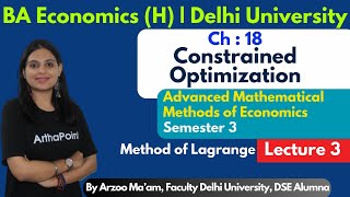 2024🎓 Ch 18 Constrained Optimization  Method of Lagrange  Advanced MME EcoH Sem 3  Hammond L3 [upl. by Dorisa]