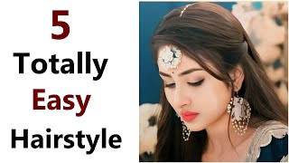 5 Best easy hairstyle  Totally easy hairstyle for party  hairstyle 2024 [upl. by Caitrin649]