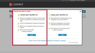 McGraw Hill Connect  Copying and Sharing Courses [upl. by Comras]