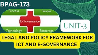 BPAG173 UNIT  3 LEGAL AND POLICY FRAMEWORK FOR ICT AND EGOVERNANCE [upl. by Hajed907]