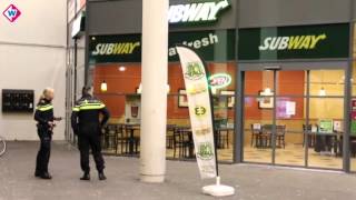 Overval op Subway MegaStores Den Haag Hij riep meteen dat het een overval was [upl. by Syl171]