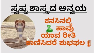 ಕನಸಿನಲ್ಲಿ ಹಾವು ಯಾವ ರೀತಿ ಕಾಣಿಸಿಕೊಂಡರೆ ಶುಭಫಲkanasinalli haavu yava reethi kanisikondare shubha pala [upl. by Itsa640]