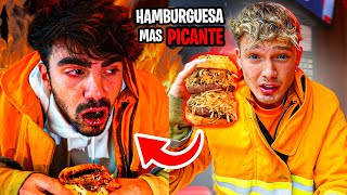 COMIENDO LA HAMBURGUESA MAS PICANTE DEL MUNDO [upl. by Alyakam]