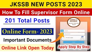 How To Fill JKSSB Supervisor Posts Application Form  JKSSB Supervisor Posts 2023  JKSSB New Jobs [upl. by Garnes]