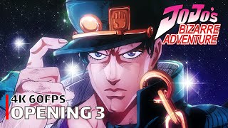 JoJos Bizarre Adventure  Opening 3 4K 60FPS  Creditless  CC [upl. by Baer]