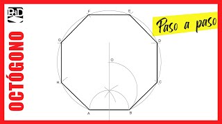 Como Dibujar un Octógono a partir del Lado Polígonos Regulares conocida Medida del Lado Octágono [upl. by Alvira]