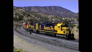 Southern Pacific amp Santa Fe on Tehachapi Sept amp Oct 1993 [upl. by Eelek]