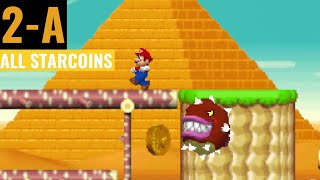 New Super Mario Bros DS 2A World 2 All Star Coins Walkthrough [upl. by Leoine606]