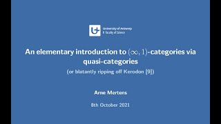 An elementary introduction to infinity1categories via quasicategories [upl. by Notrom]