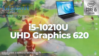 Intel Core i510210U \ UHD Graphics 620 \ Genshin Impact 1080p 60 resscale low settings 8GB RAM [upl. by Oigimer204]