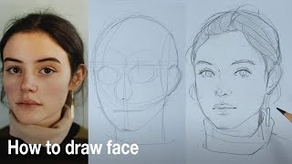 How to draw a face  step by step  draw with me [upl. by Enirehtacyram]