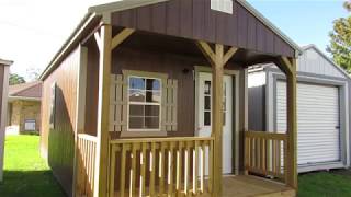 Derksen 12X24 Urethane Finish Cabin at Big Ws Portable Buildings in Lafayette Louisiana [upl. by Starbuck]