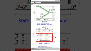 Dog legged staircase design steps shortviewsdrawing staircasedesign staircase autocad [upl. by Nace]