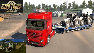 Mercedes benz ACTROS 1863 6x2  POLONIA  Euro Truck Simulator 2  v150  Logitech g29 gameplay [upl. by Idarb]