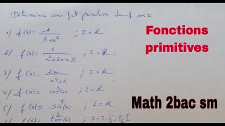 fonctions prmitivesmath 2bac sm [upl. by Nylirehs]