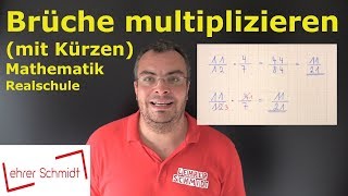 Brüche multiplizieren mit Kürzen  quotschlauequot Methode  spart Zeit  Lehrerschmidt [upl. by Revkah]