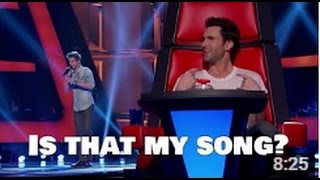 5 contestants on the voice who auditioned with a coaches song [upl. by Christabelle318]