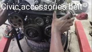 HONDA CIVIC 200620098th Generation accessories belt replacement and diagram [upl. by Oemor]