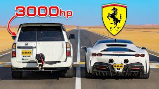 3000hp SUV vs Ferrari SF90 DRAG RACE [upl. by Duj254]