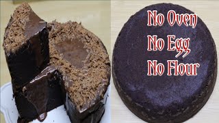 No Oven Chocolate Cake Only 4 Ingredients [upl. by Amre261]