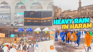 Rain Heavy in haram⛈️  6 August 2024  Makkah Live Today  Makkah Madina vlog [upl. by Otrebile819]