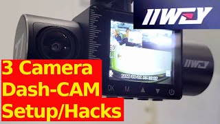 iiwey 3 Channel Camera Dash Cam Setup and Hack Installation Rear View Camera Installation Hack [upl. by Baggs820]