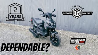 2years with the Roughhouse 50cc 2stroke Scooter from Genuine Scooter Company R50 [upl. by Auqinet]