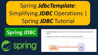 What is Spring JdbcTemplate  Spring JdbcTemplate Simplifying JDBC Operations  Spring JDBC [upl. by Betthel]