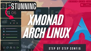 XMonad on Arch Linux RICE  Custom Linux Install w STUNNING Minimal Desktop [upl. by Attenyl545]