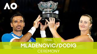 Mixed Doubles Ceremony  FourlisKubler v MladenovicDodig F  Australian Open 2022 [upl. by Nnairol]