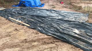 Laying out Geotextile Fabric [upl. by Wheeler]