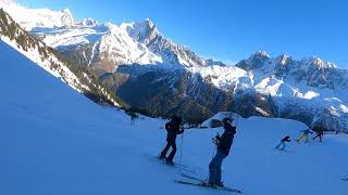 Brevent Chamonix – Cornu Piste on a Beautiful Bluebird [upl. by Yonit392]