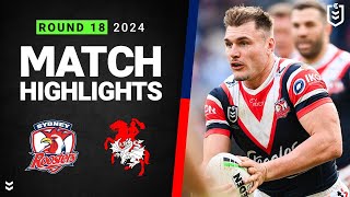 NRL 2024  Roosters v Dragons  Match Highlights [upl. by Pattin677]