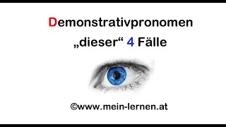 Demonstrativpronomen 4 Fälle dieser [upl. by Arutnev]