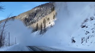 Controlled avalanche north of Rico Colorado [upl. by Ayotan]